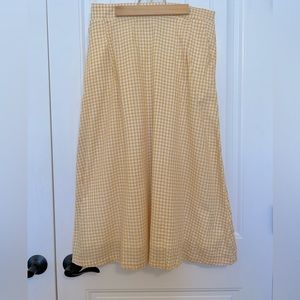 CHRISTOPHER & BANKS Skirt, NWT: Yellow/white gingham skirt, POCKETS!!, Size L